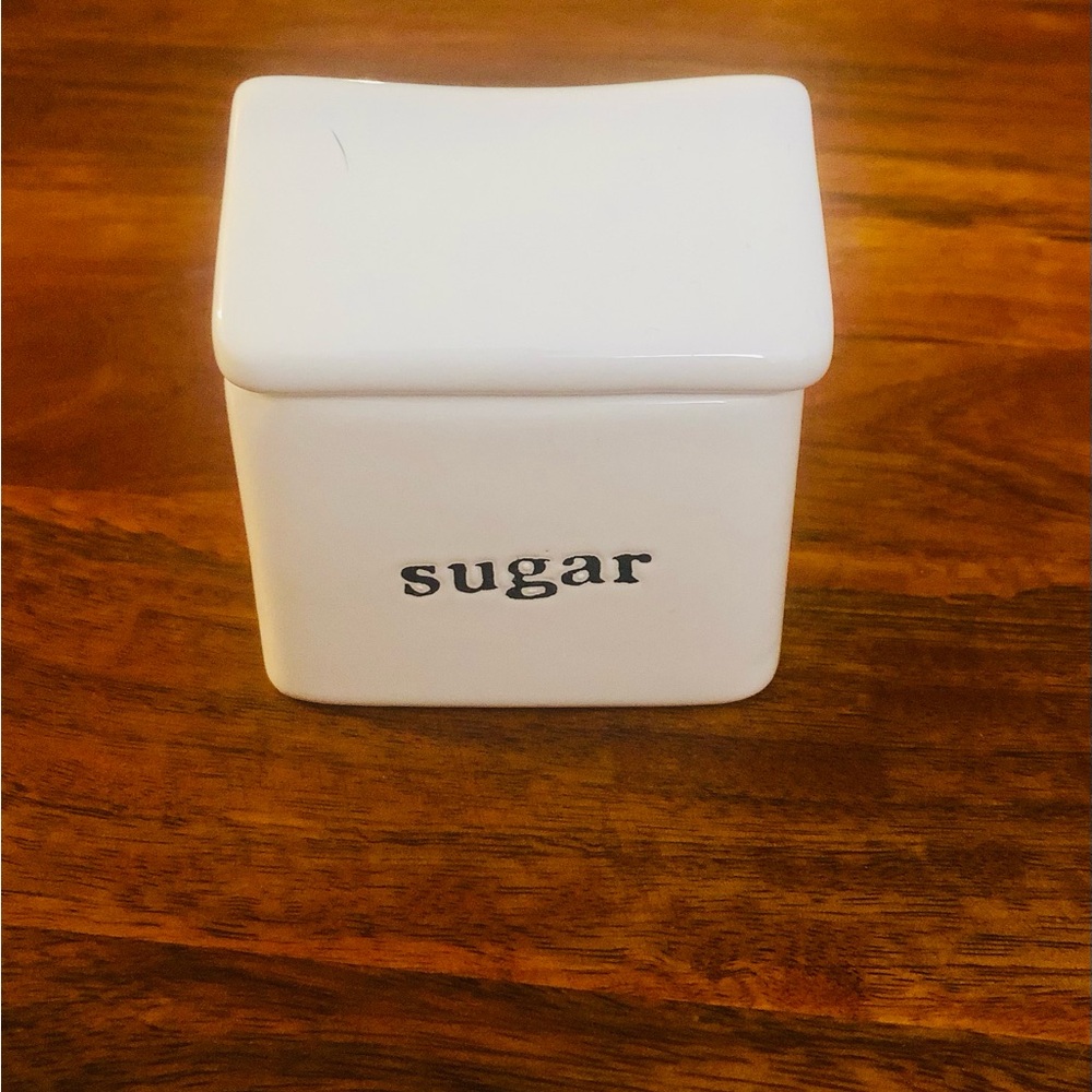 Luxe Habitat ceramic white sugar carton.
